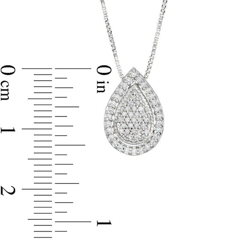 Convertibilities 0.18 CT. T.W. Composite Diamond Teardrop Three-in-One Pendant in Sterling Silver|Peoples Jewellers
