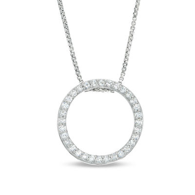 Convertibilities 0.47 CT. T.W. Composite Diamond Circle Three-in-One Pendant in 10K White Gold