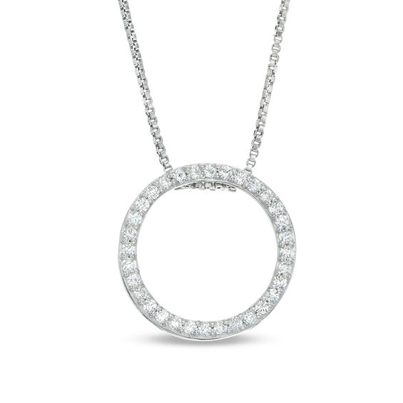 Convertibilities 0.47 CT. T.W. Composite Diamond Circle Three-in-One Pendant in 10K White Gold