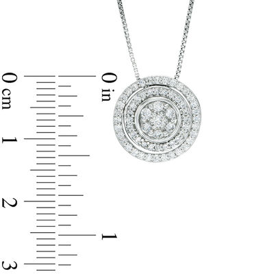 Convertibilities 0.47 CT. T.W. Composite Diamond Circle Three-in-One Pendant in 10K White Gold