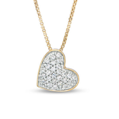 Convertibilities 0.23 CT. T.W. Composite Diamond Heart Three-in-One Pendant in Sterling Silver with 14K Gold Plate