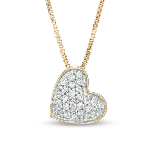 Convertibilities 0.23 CT. T.W. Composite Diamond Heart Three-in-One Pendant in Sterling Silver with 14K Gold Plate