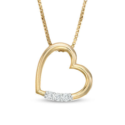 Convertibilities 0.23 CT. T.W. Composite Diamond Heart Three-in-One Pendant in Sterling Silver with 14K Gold Plate