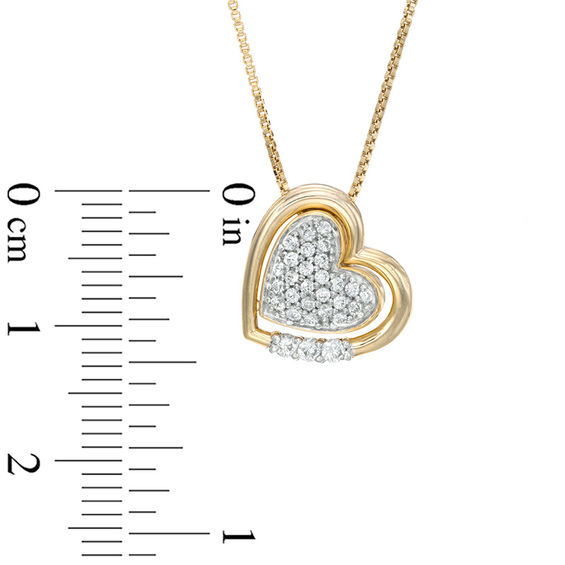 Convertibilities 0.23 CT. T.W. Composite Diamond Heart Three-in-One Pendant in Sterling Silver with 14K Gold Plate