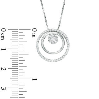 Convertibilities 0.29 CT. T.W. Diamond Open Circles Three-in-One Pendant in Sterling Silver