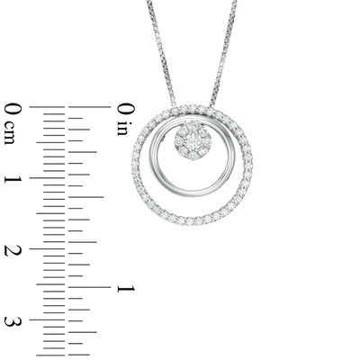 Convertibilities 0.29 CT. T.W. Diamond Open Circles Three-in-One Pendant in Sterling Silver