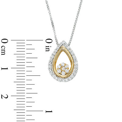 Convertibilities 0.23 CT. T.W. Composite Diamond Teardrop Three-in-One Pendant in 10K Gold