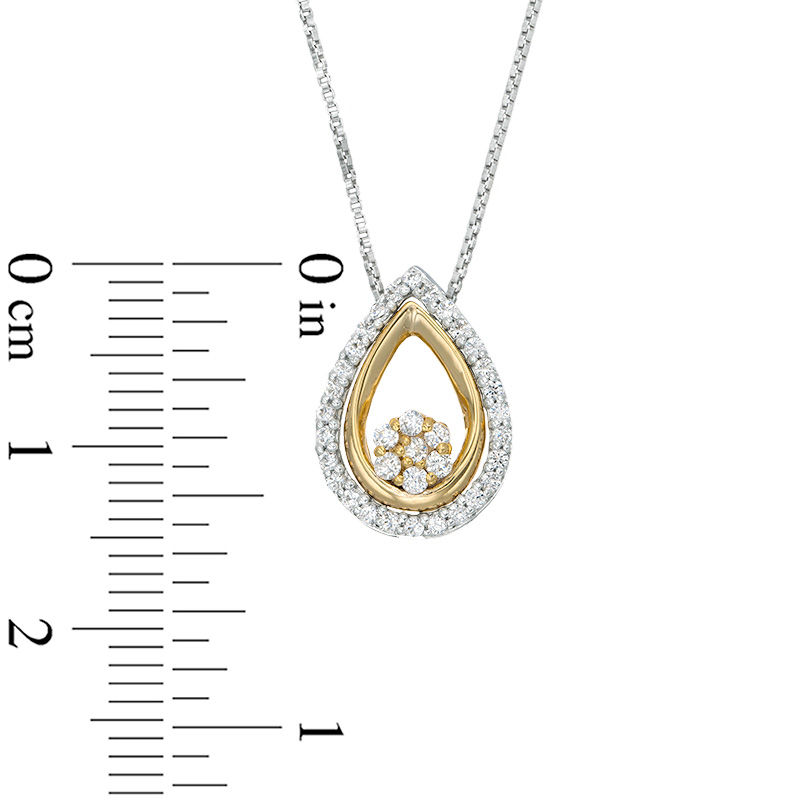 Convertibilities 0.23 CT. T.W. Composite Diamond Teardrop Three-in-One Pendant in 10K Gold|Peoples Jewellers