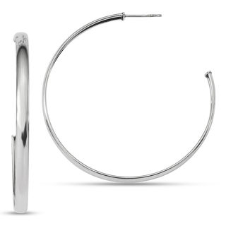 50.0mm Polished Half Hoop Earrings in Sterling Silver