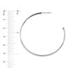 3.8 x 50.0mm Polished Half Hoop Earrings in Sterling Silver