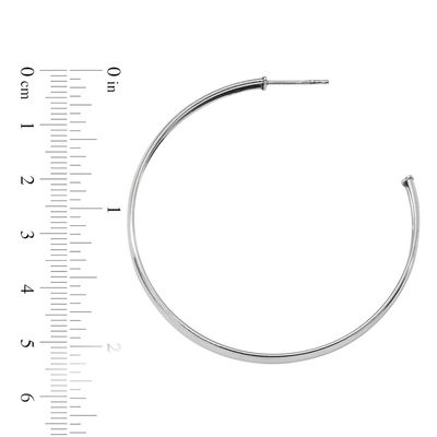 50.0mm Polished Half Hoop Earrings in Sterling Silver