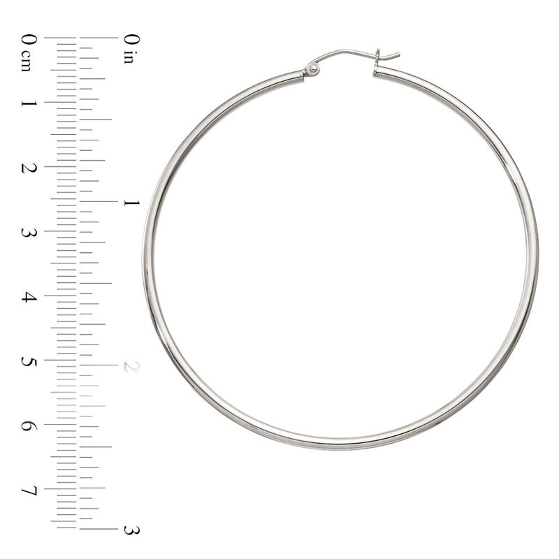 2.0 x 60.0mm Polished Hoop Earrings in Sterling Silver|Peoples Jewellers