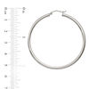 2.5 x 50.0mm Polished Hoop Earrings in Sterling Silver