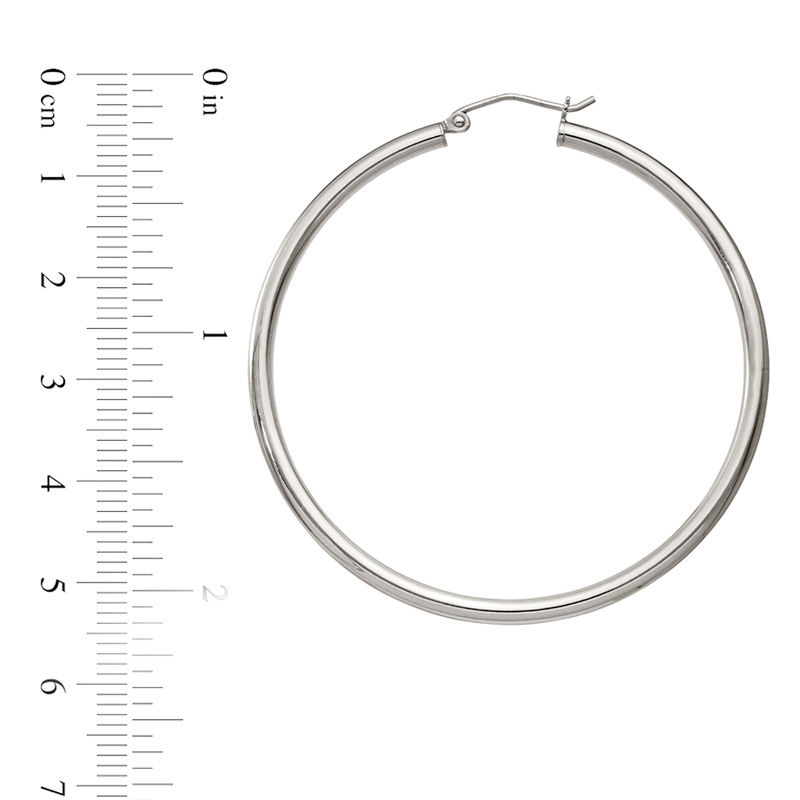 2.5 x 50.0mm Polished Hoop Earrings in Sterling Silver|Peoples Jewellers