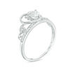 Thumbnail Image 1 of 5.0mm Heart-Shaped White Topaz and Diamond Accent Tiara Ring in 10K White Gold