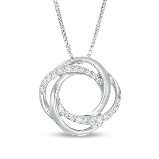 Convertibilities 0.37 CT. T.W. Diamond Swirl Three-in-One Pendant in 10K White Gold