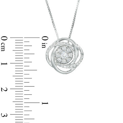 Convertibilities 0.37 CT. T.W. Diamond Swirl Three-in-One Pendant in 10K White Gold