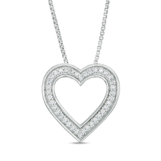 Convertibilities 0.18 CT. T.W. Composite Diamond Heart Three-in-One Pendant in Sterling Silver and 10K Rose Gold