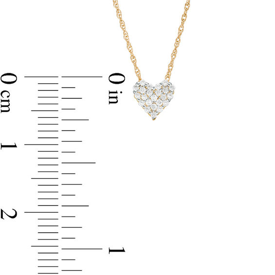 0.10 CT. T.W. Multi-Diamond Heart Pendant in 10K Gold