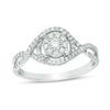 0.29 CT. T.W. Diamond Frame Bypass Twist Engagement Ring in 10K White Gold