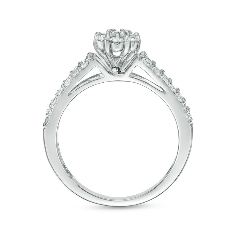0.69 CT. T.W. Composite Diamond Split Shank Engagement Ring in 10K White Gold|Peoples Jewellers