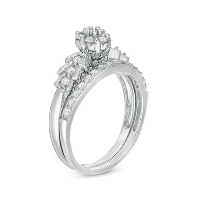 0.58 CT. T.W. Composite Diamond Bridal Set in 10K White Gold