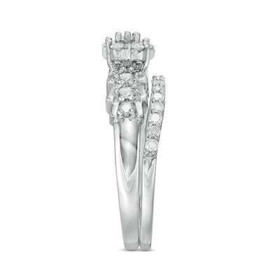 0.58 CT. T.W. Composite Diamond Bridal Set in 10K White Gold