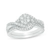 Thumbnail Image 0 of 0.45 CT. T.W. Composite Diamond Bypass Swirl Bridal Set in 10K White Gold