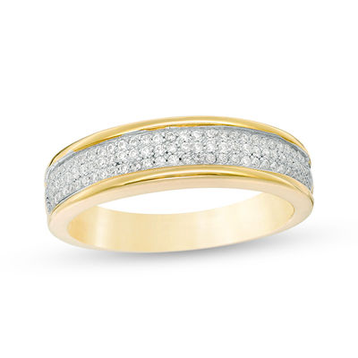 0.23 CT. T.W. Diamond Three Row Band in 10K Gold