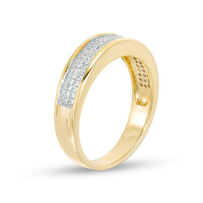 0.23 CT. T.W. Diamond Three Row Band in 10K Gold