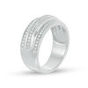 0.23 CT. T.W. Diamond Three Row Band in 10K White Gold