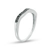 0.115 CT. T.W. Black Diamond Contour Wedding Band in 10K White Gold