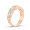 Thumbnail Image 1 of 0.23 CT. T.W. Diamond Three Row Band in 10K Rose Gold