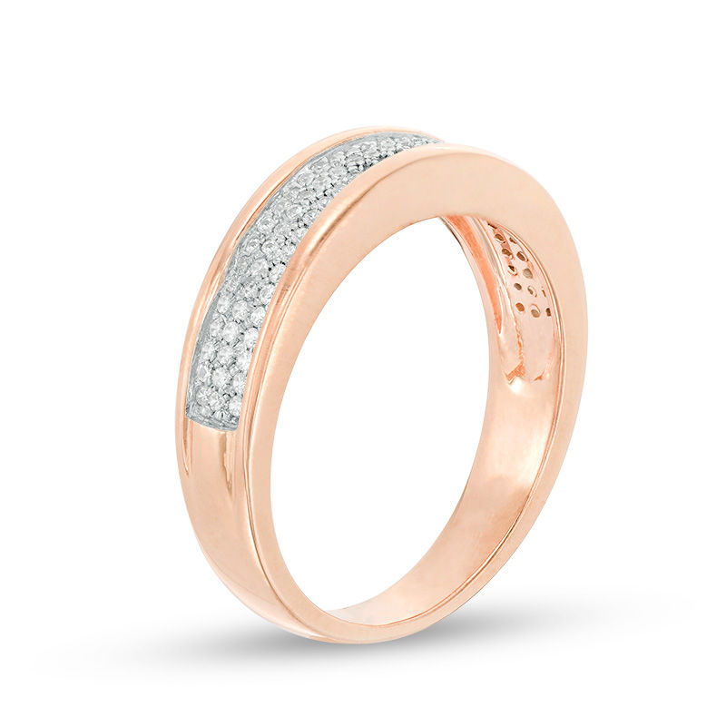 0.23 CT. T.W. Diamond Three Row Band in 10K Rose Gold|Peoples Jewellers