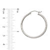 Thumbnail Image 1 of 2.0 x 30.0mm Diamond-Cut and Satin Hoop Earrings in Sterling Silver
