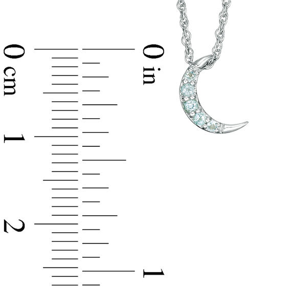 Aquamarine Crescent Moon Pendant in Sterling Silver