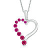 Thumbnail Image 0 of Journey Lab-Created Ruby Heart Pendant in Sterling Silver