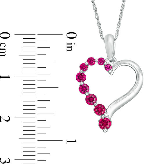 Journey Lab-Created Ruby Heart Pendant in Sterling Silver