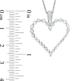 Lab-Created White Sapphire Heart Pendant in Sterling Silver