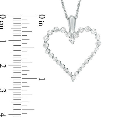 Lab-Created White Sapphire Heart Pendant in Sterling Silver