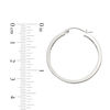 2.0 x 30.0mm Polished Square-Edged Hoop Earrings in Sterling Silver