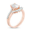 Thumbnail Image 1 of Oval White Topaz Bridal Set in 10K Rose Gold