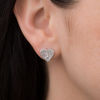 Thumbnail Image 1 of 0.09 CT. T.W. Composite Diamond Heart Pendant and Stud Earrings Set in Sterling Silver