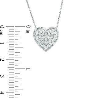 0.09 CT. T.W. Composite Diamond Heart Pendant and Stud Earrings Set in Sterling Silver