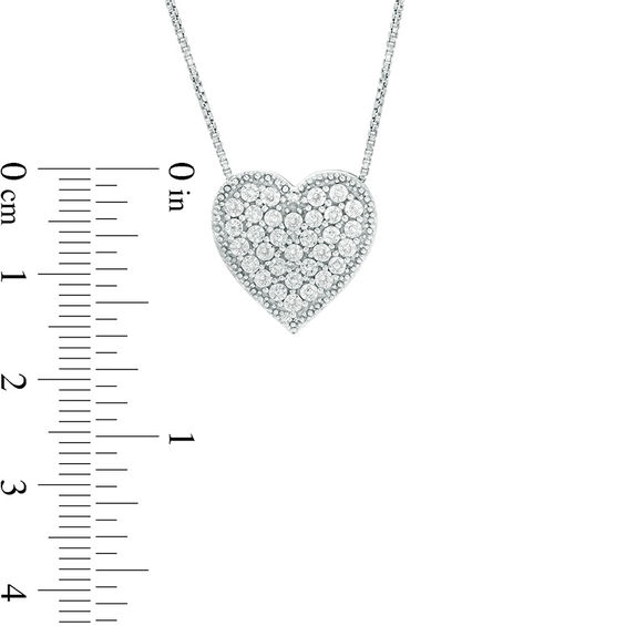 0.09 CT. T.W. Composite Diamond Heart Pendant and Stud Earrings Set in Sterling Silver