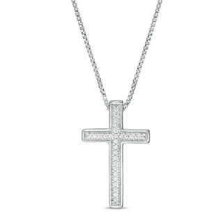 Convertibilities 0.29 CT. T.W. Diamond Cross Three-in-One Pendant in Sterling Silver