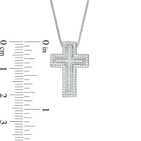 Convertibilities 0.29 CT. T.W. Diamond Cross Three-in-One Pendant in Sterling Silver