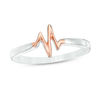 Thumbnail Image 3 of Convertibilities 0.119 CT. T.W. Diamond Heartbeat and Heart Three-in-One Ring in Sterling Silver and 10K Rose Gold