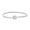 Convertibilities 0.146 CT. T.W. Diamond Cushion Frame Flex Two-in-One Bangle in Sterling Silver