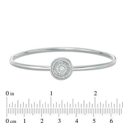 Convertibilities 0.18 CT. T.W. Diamond Circle Frame Flex Two-in-One Bangle in Sterling Silver